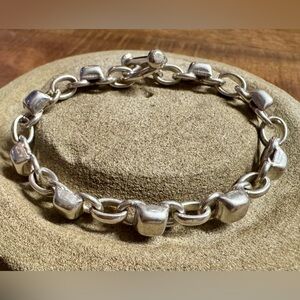 Vintage .925 Mexico Sterling Silver Link Bracelet with Toggle / T-Bar Clasp